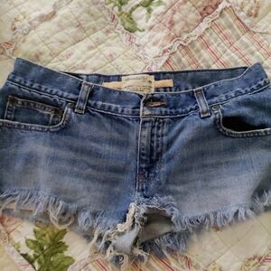 Abercrombie & Fitch Light Blue Frayed Jean Shorts